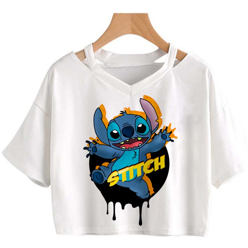 Áo Thun Tay Ngắn In Hình Nhân Vật Disney Lilo Stitch Thời Trang Mùa Hè Dành Cho Nữ 2022