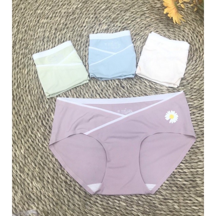Quần lót bầu cạp chéo chất liệu su đúc kháng khuẩn hoạ tiết hoa cúc không hằn mông co dãn