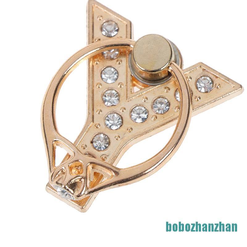 [bobozhanzhan]Diamond metal letter finger ring smartphone stand holder mobile phone holder