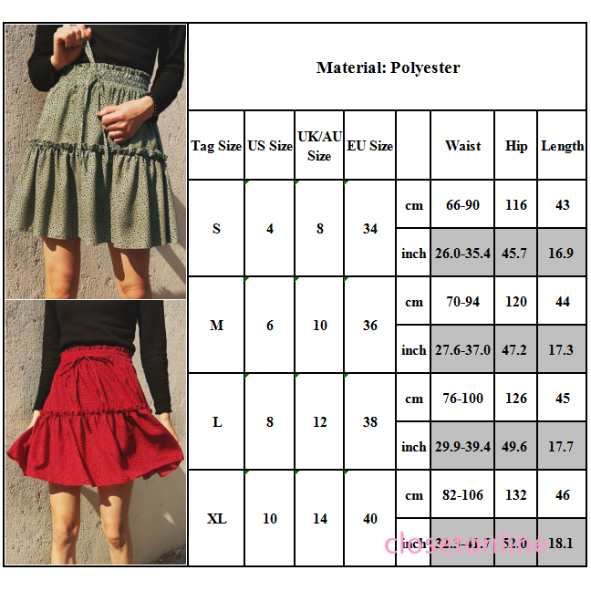 Sale Polka Dot Mini Skirts for Women Elastic Waist Pleated Beach Holiday CL | BigBuy360 - bigbuy360.vn