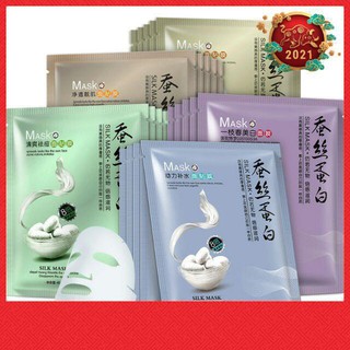 Mặt nạ giấy dưỡng da mụn cấp ẩm thải độc tơ tằm ONE SPRING SILK MASK của BIOAQUA