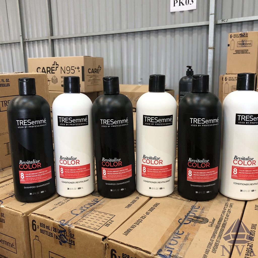 Dầu gội đầu &amp; dầu xả tóc Tresemme cho tóc nhuộm 828ml nhập Mỹ giúp duy trì màu tóc, giữ nếp, phục hồi tóc hư tổn