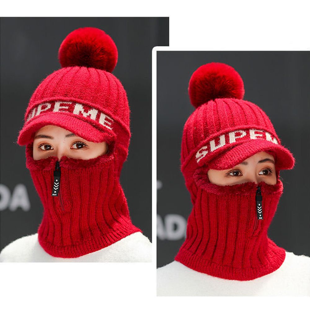 Bộ nón len kèm khăn choàng cổ giữ ấm chống gió thời trang mùa đông dành cho nữ