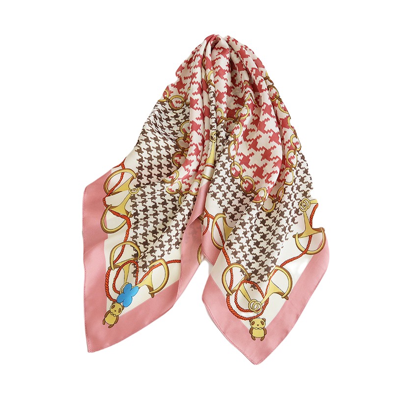 Khăn lụa vuông 70- Khăn turban quàng cổ làm áo yếm lụa Chiffon- Họa tiết Bướm lưới