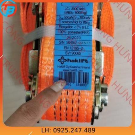 Dây cảo chằng hàng tăng đơ TBVINA bản 50mm, Tải trọng 3 tấn, dài 5m, 6m, 8m, 10m, 12m