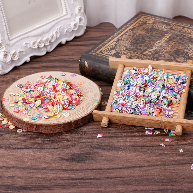 Túi 1000 Mảnh Polymer Hình Trái Cây 3d Bằng Đất Sét Để Trang Trí Móng