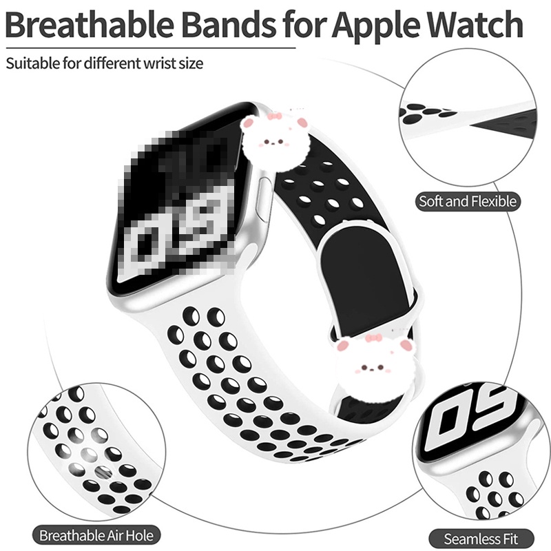 Dây Đeo Silicone Thoáng Khí Cho Đồng Hồ Thông Minh Iwatch 6 5 4 se 44mm 40mm 38mm 42mm 44 mm