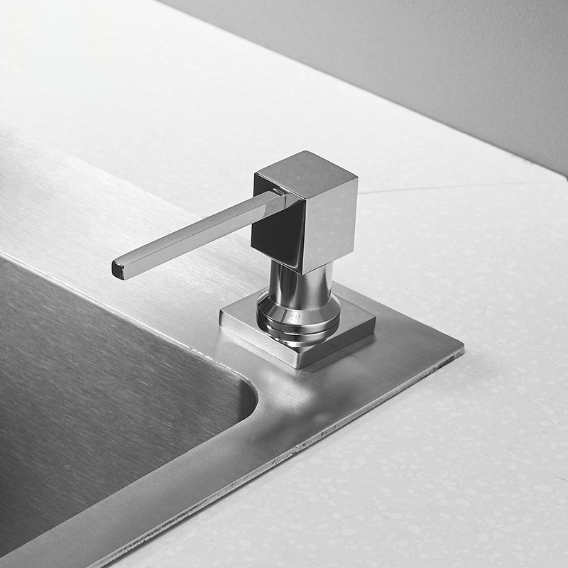 Bình Đựng Xà Phòng Rửa Tay Hình Vuông Bằng Chrome Dành Cho Nhà Bếp 2306