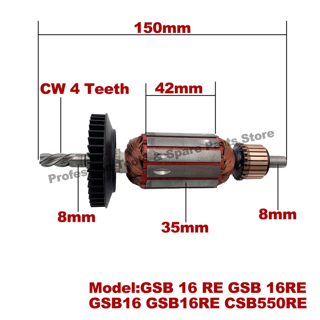 BOSCH Động Cơ Xoay Ac220V-240V Cho Máy Khoan Gsb 16 Re Gsb 16re Gsb16 Gsb16Re