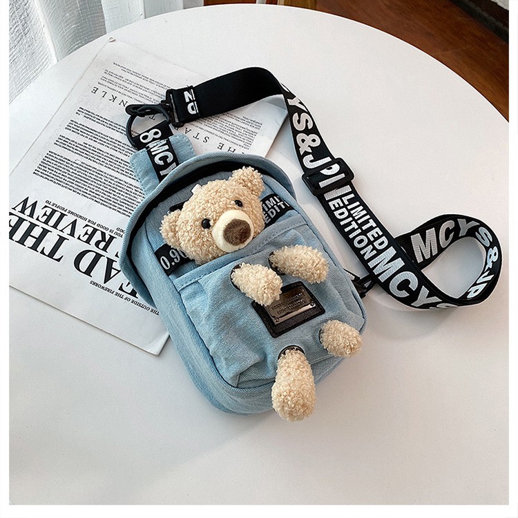 [Mã FAMAYWA2 giảm 10K đơn 50K] Túi đeo chéo nữ 🎒FREESHIP🎒 demin gấu bông dễ thương | BigBuy360 - bigbuy360.vn