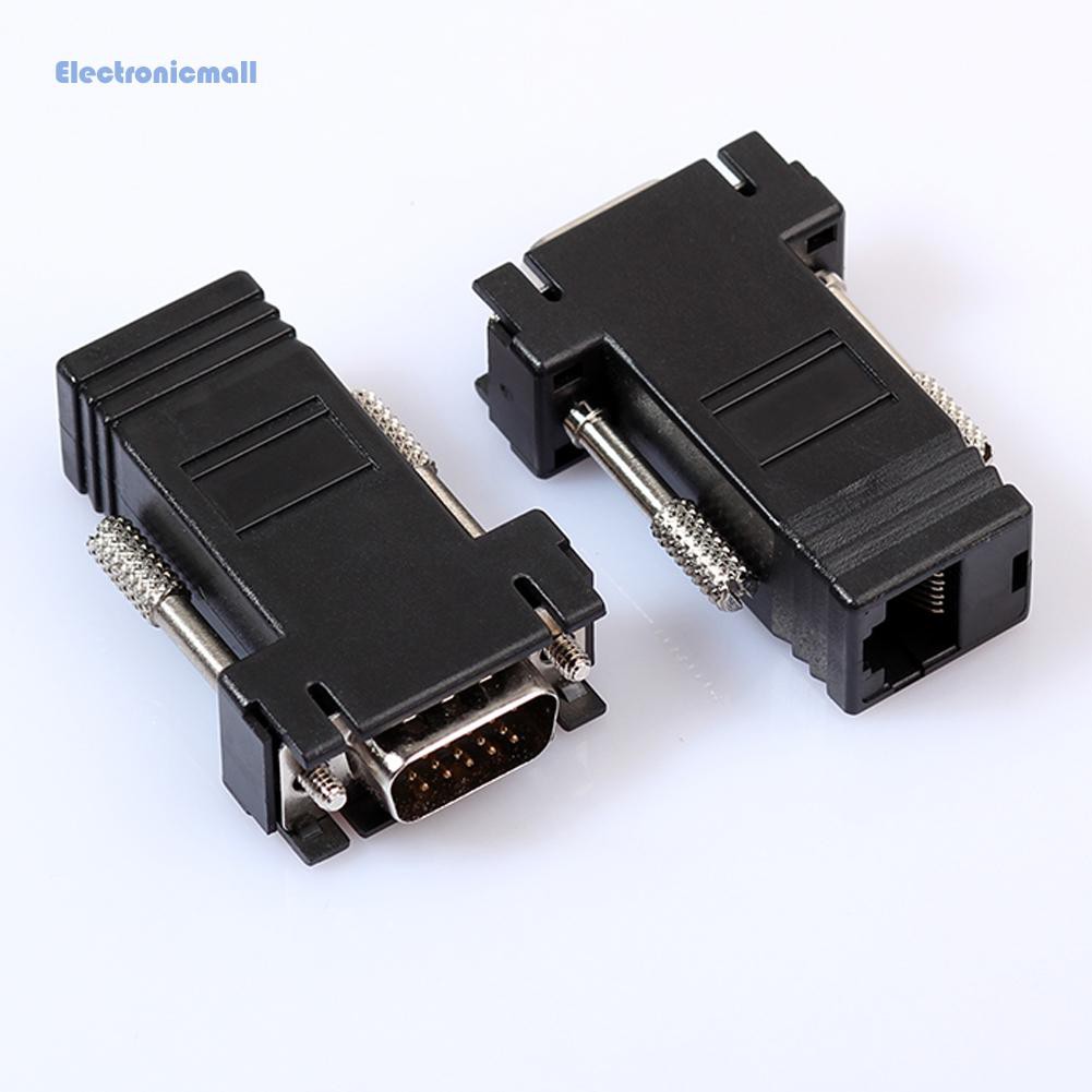 Set 2 đầu cắm và lỗ cắm chuyển đổi VGA sang LAN Cat5 Cat5e/6 RJ45 tiện dụng