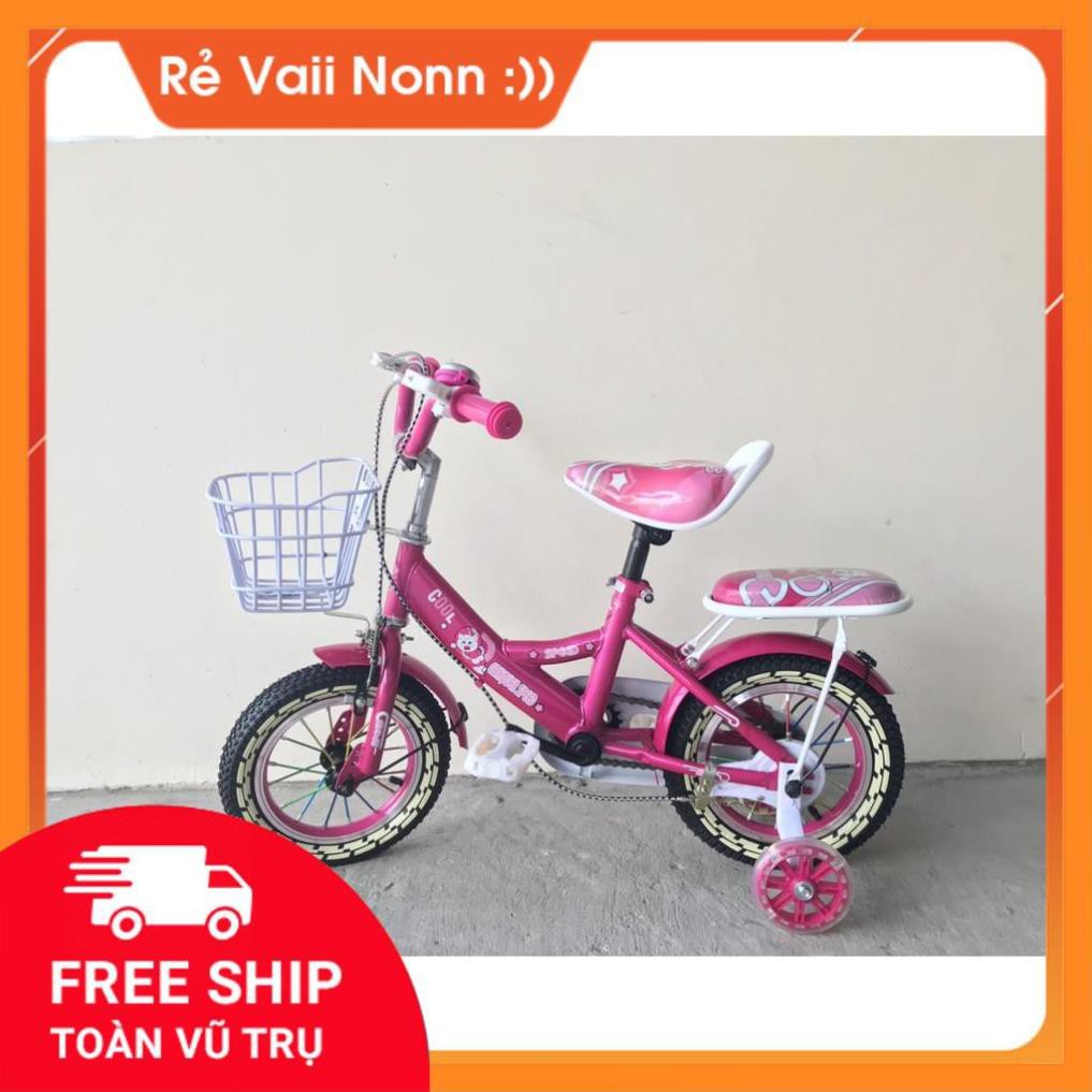 Xe đạp rẻ Xe đạp trẻ em cho bé - Khung thép, vành nhôm cao cấp 12 inch ( Hàng Nhập Nguyên Thùng)