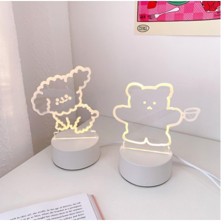 Đèn Ngủ LED Để Cạnh Giường Tạo Hình Ảnh 3D Huyền Ảo Mới Lạ Chất Liệu Acrylic Thích Hợp Làm Quà Giáng Sinh