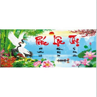 Tranh đính đá-phúc lộc thọ >93x50>chưa đính