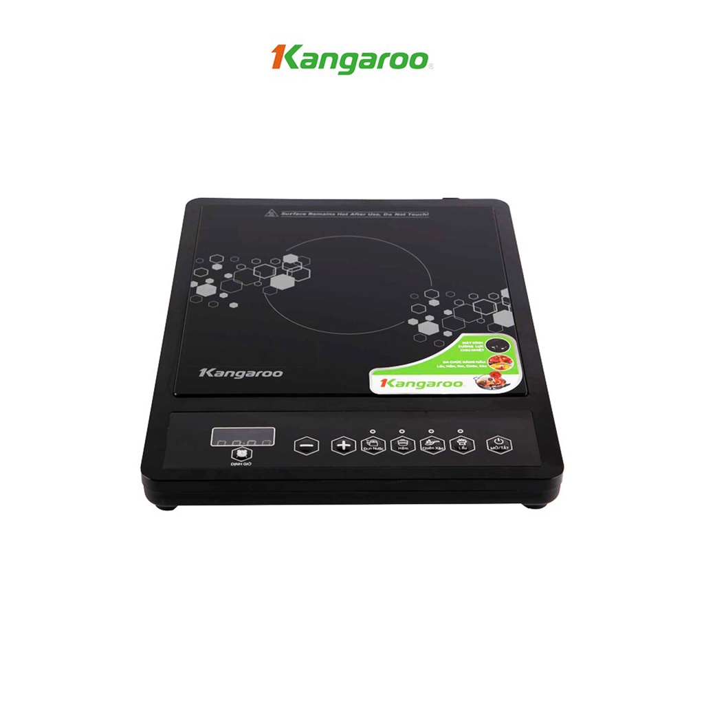 Bếp Điện Từ Đơn Kangaroo Model KG15IC1 Tặng Nồi Lẩu, Công Suất 1800W, Mặt Kính Crystal, 4 Chức Năng Nấu Đa Dạng