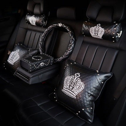 【Ready Stock】 Comfortable Leather DAD Crown Car Headrest Neck Pillow Lumbar Support sLCQ