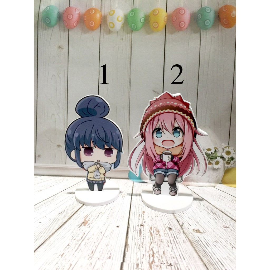 Standee Ạm để bàn Yuru camp Laid-Back Camp hàng có sẵn nhận in theo yêu cầu