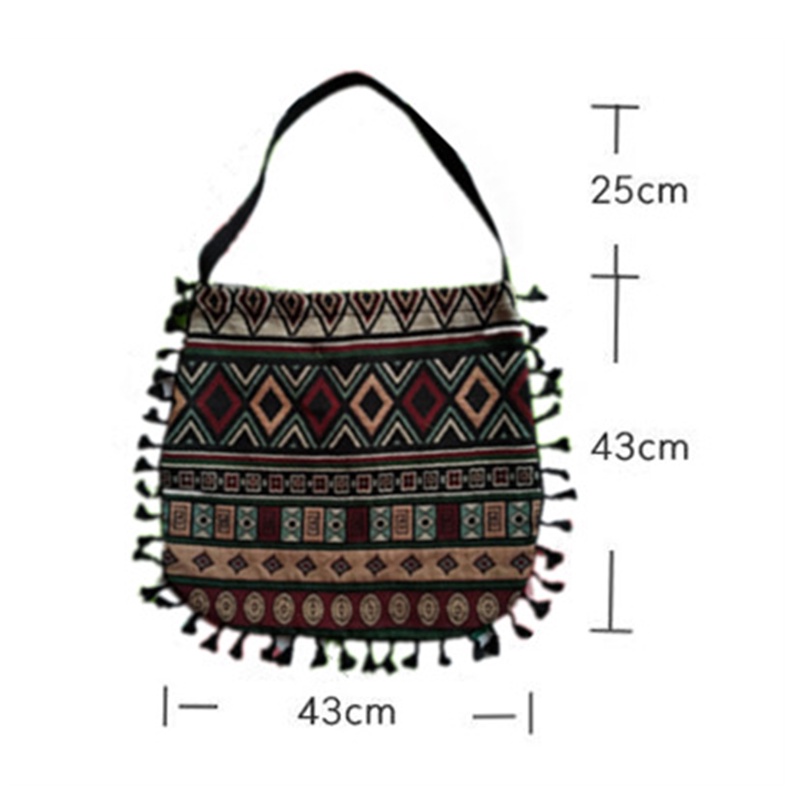 Túi Xách Tua Rua Phong Cách Boho Vintage Mới Cho Nữ