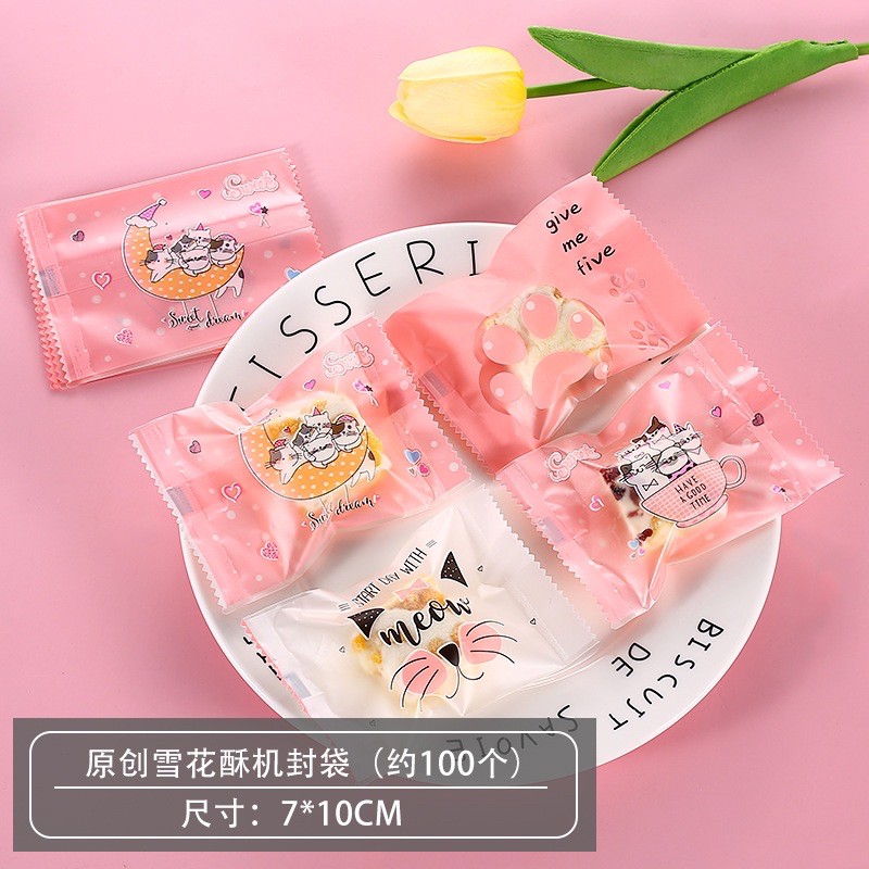 100 vỏ túi đựng bánh kt 7x10cm