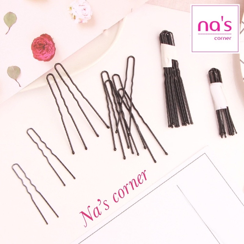 Bộ 50 cái kẹp tóc chữ U tạo kiểu tóc búi bằng hợp kim màu trơn