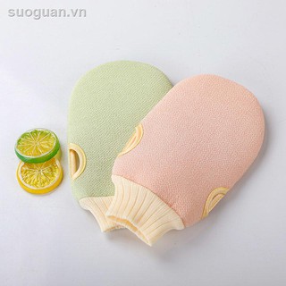 2-sided exfoliating bath gloves for adults