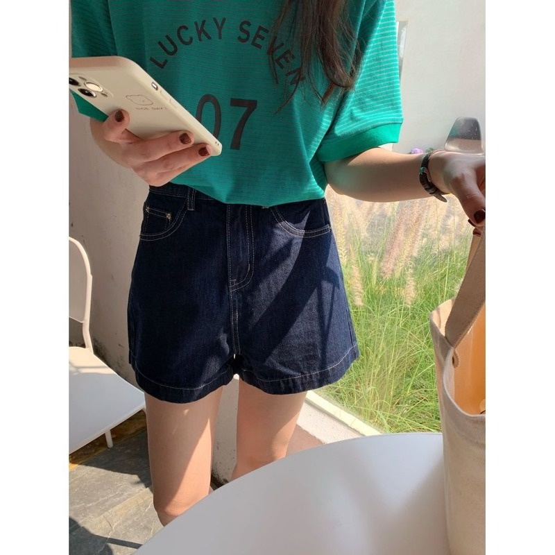 Quần Short Denim Ống Rộng Phong Cách Hàn Quốc Dành Cho Nữ