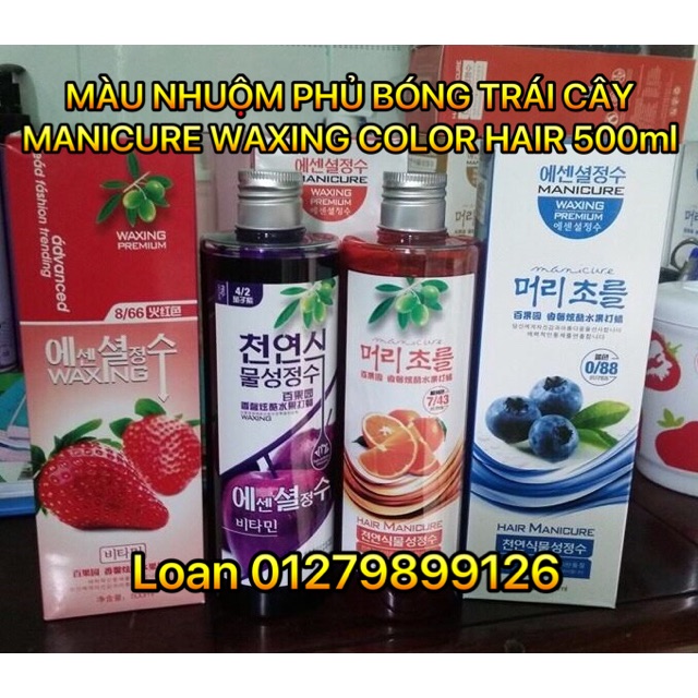 HAIR MANICURE WAXING COLOR NHUỘM PHỦ BÓNG TRÁI CÂY SÁP MÀU HÀN QUỐC 300ML ( màu nâu)