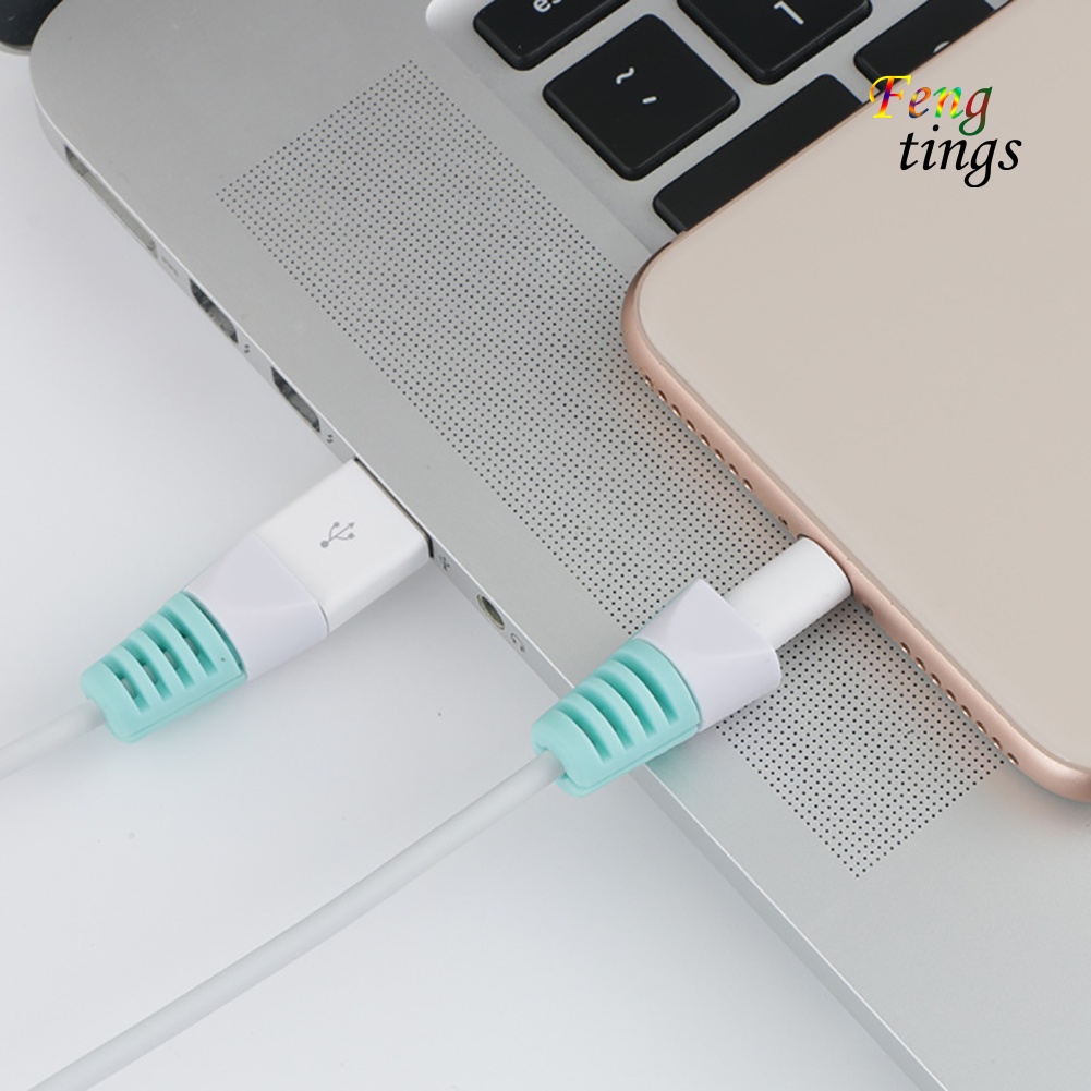 Set 2 Đầu Bọc Bảo Vệ Dây Cáp Sạc Bằng Silicon Chống Đứt Tiện Dụng Ốp