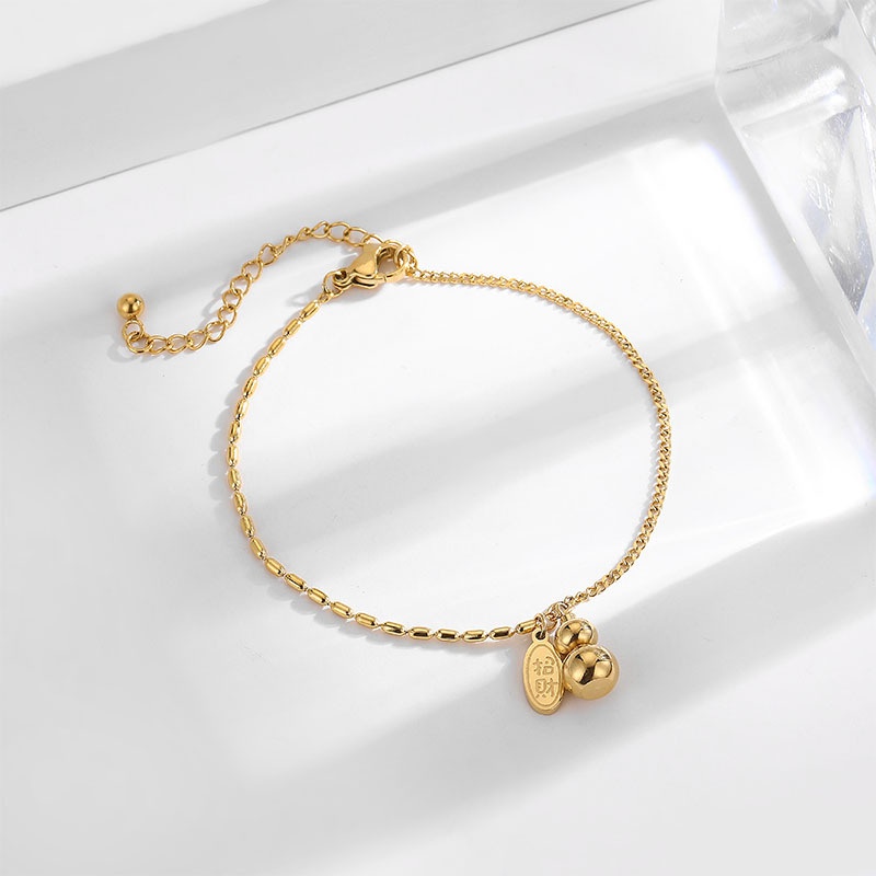 Vòng Tay Thép Titan 18k Không Gỉ Chống Nước Không Phai Màu Thời Trang Đơn Giản Cho Nữ