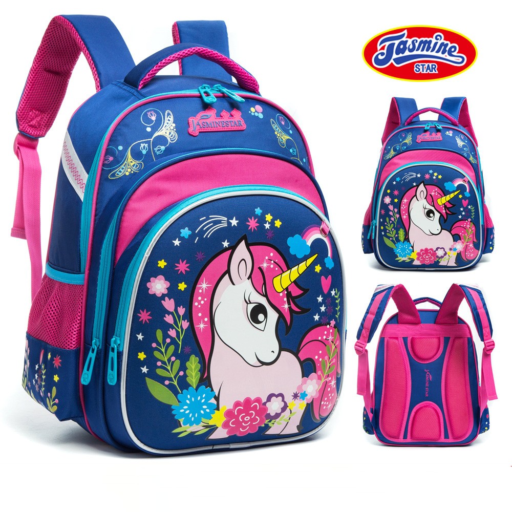 Balo JASMINESTAR siêu nhẹ chống gù thoáng khí cho bé trai bé gái 16 inch