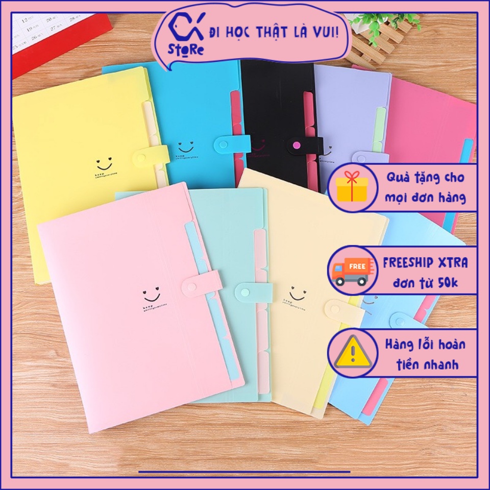 File tài liệu nhiều màu xinh xắn Cá store gọn, dễ sắp xếp tiện lợi, dùng để lưu trữ giấy tờ