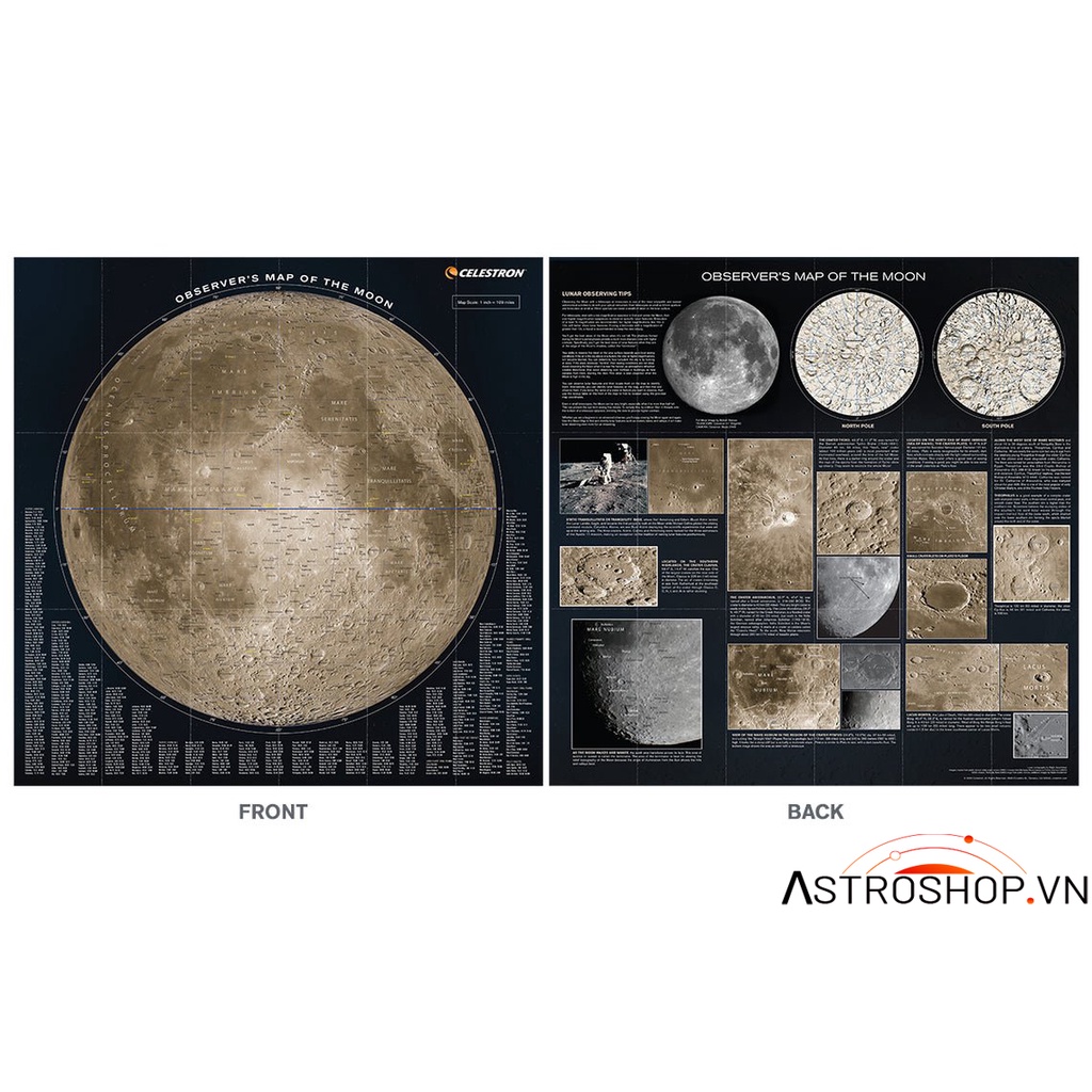 Bản đồ quan sát Mặt Trăng- Celestron- Chống nước