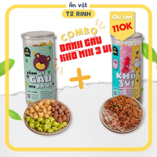 Combo Bánh gấu mix và Khô mix 3 vị đủ loại