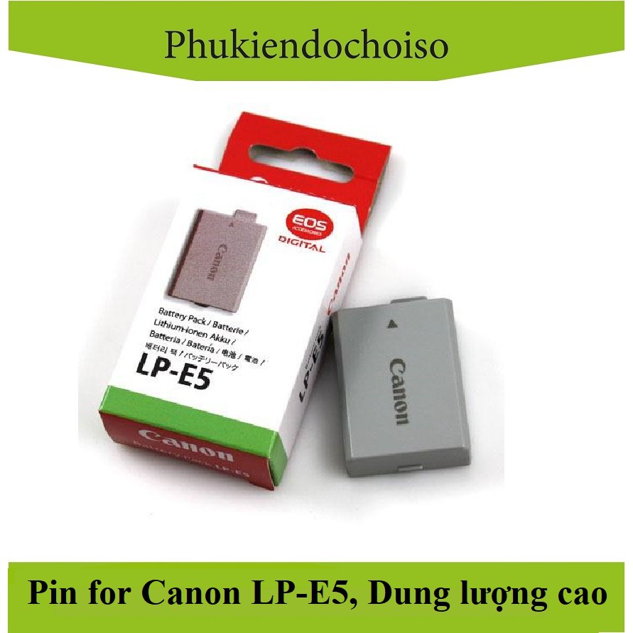 PIN MÁY ẢNH CANON LP-E5, DUNG LƯỢNG CAO