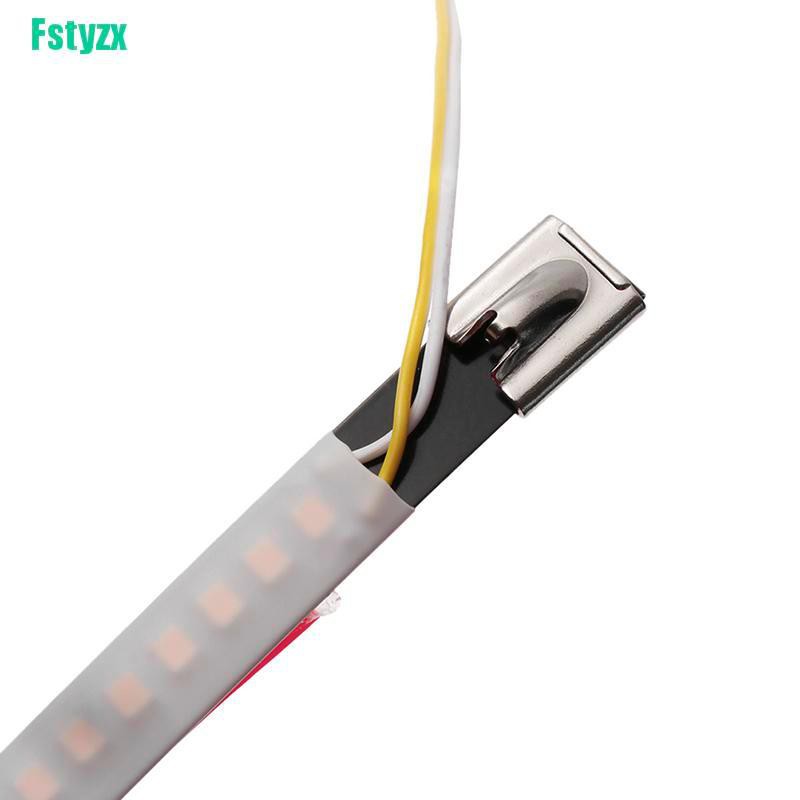 fstyzx 1Pc Motorcycle Fork Turn Signals Light Amber LED Strips For Clean Custom Look