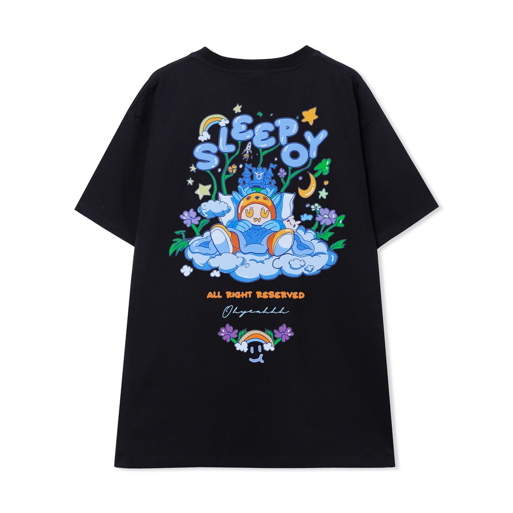 Áo thun tay lỡ OHYEAH phông Unisex nam nữ Premium Cotton oversize form rộng SLEEPOY