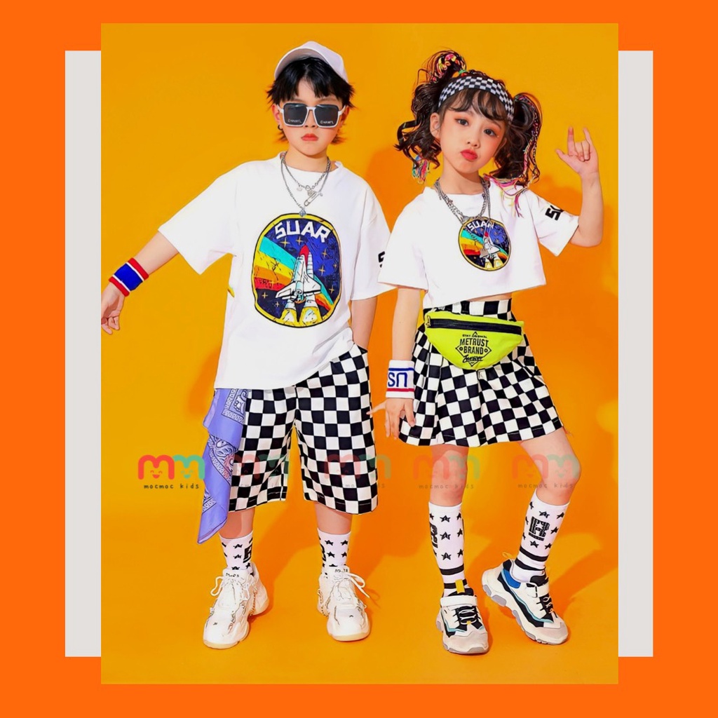 Set đồ học nhảy cho bé trai bé gái thể thao cá tính thun cotton cao cấp mềm co dãn 4 chiều thấm hút cho bé 9kg đến 43kg