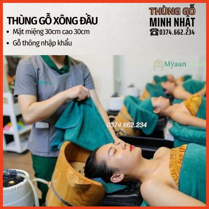 Thùng gỗ xông đầu dưỡng sinh⚡BH 6 THÁNG⚡thùng gỗ xông đầu kèm máy xông hơi chống nổ,chống trào cao cấp