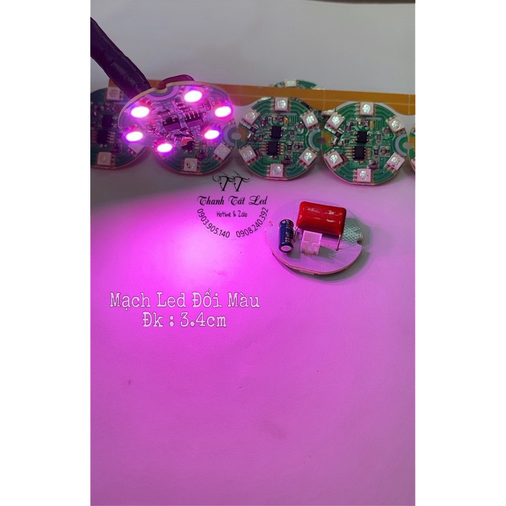 ✨ Bo mạch led đổi màu dùng cho tất cả đèn thờ pha lê 1 Cái Bo 6 bóng Tròn 3.3 cm siêu bền siêu sáng ✨