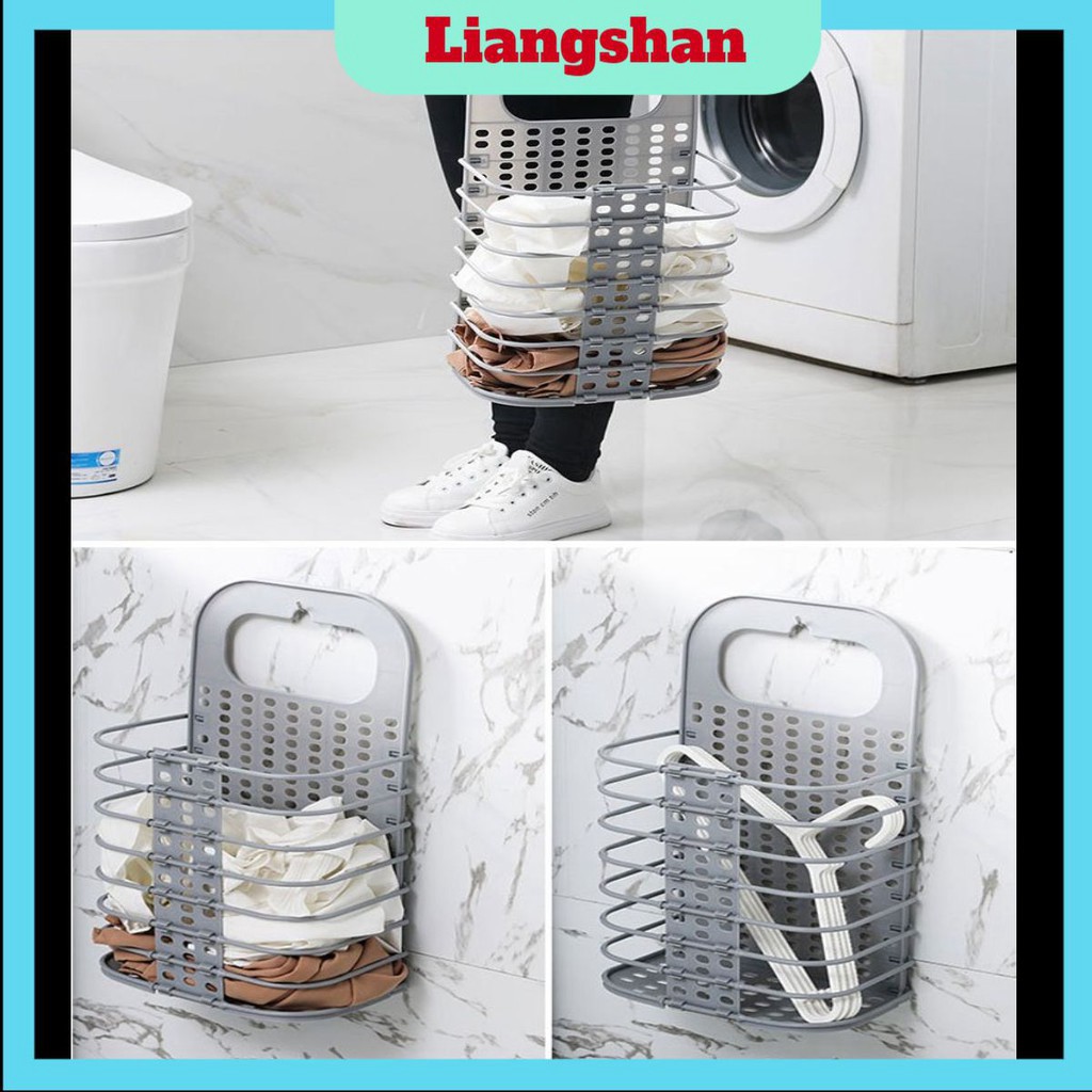 Giỏ Đựng Quần Áo FreeShip Rổ đựng quần áo treo tường gấp gọn