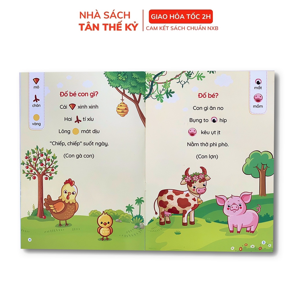 Sách - Thơ - Truyện - Đồng dao - Câu đố cho bé từ 0-6 tuổi (kèm file nghe) giúp trẻ tập nói tập đọc