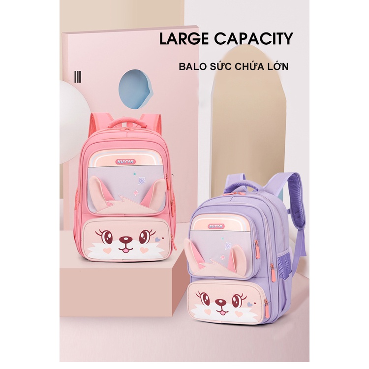 Balo trẻ em chống gù an toàn cho bé đi học tiểu học chính hãng Bibobaby 201