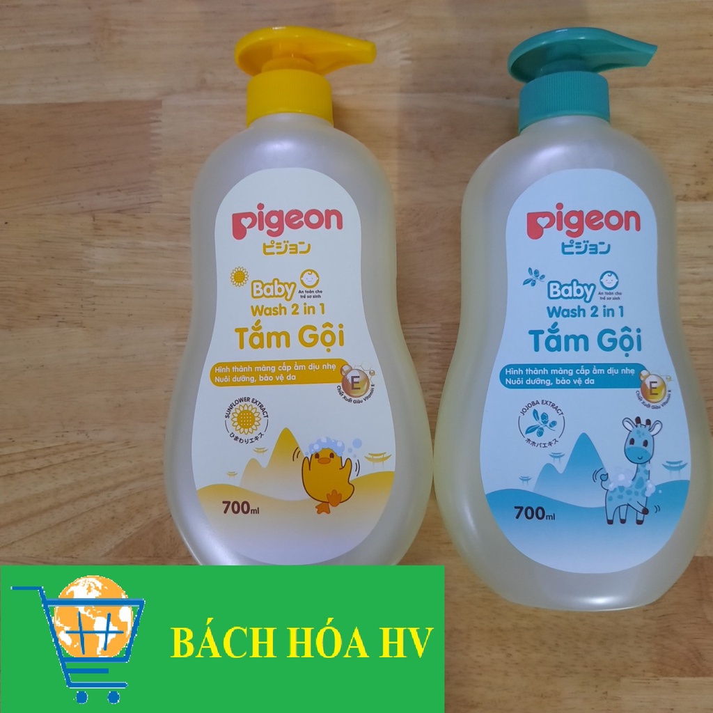 Sữa Tắm + Gội dành cho em bé PIGEON 700ml (xanh hoặc vàng) - BACH HOA HV