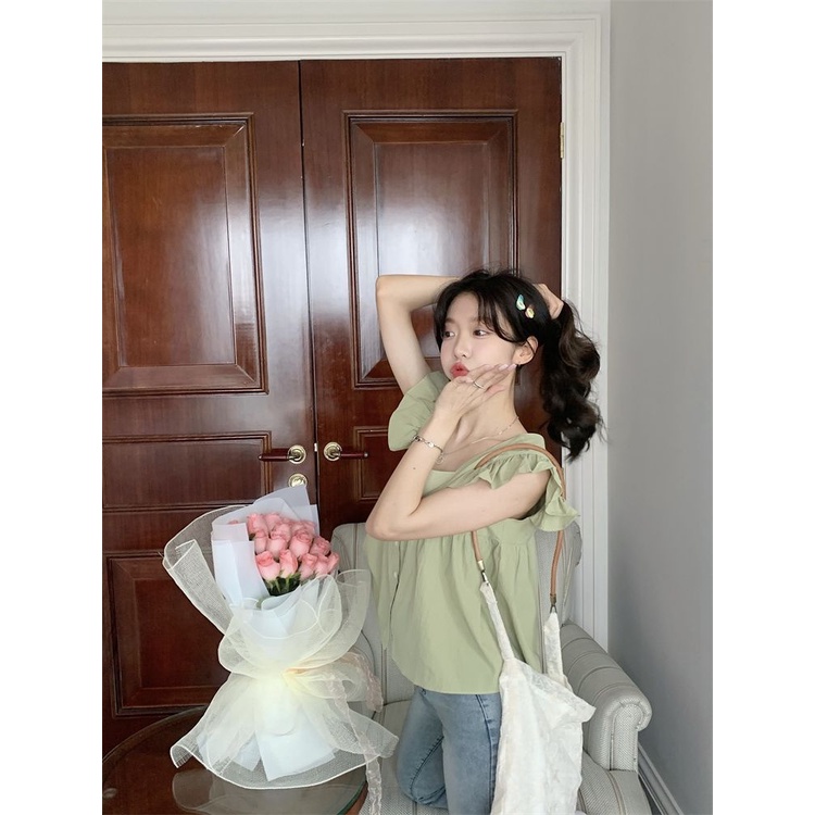 Áo Kiểu Không Tay Thiết Kế Mới Thời Trang Mùa Hè Theo Phong Cách Hàn Quốc Cho Nữ