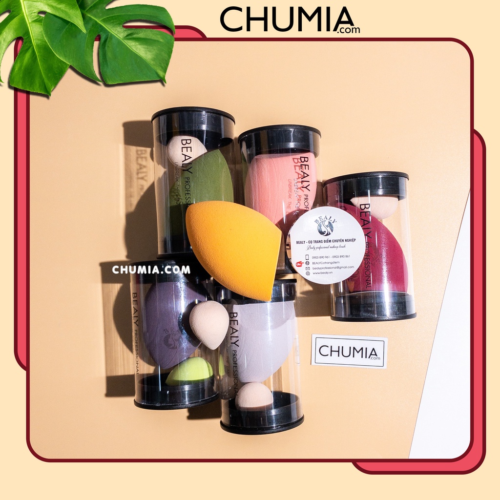 Mút trang điểm tán nền Set 2 mút DREAMER UMI size to Mút đánh nền BEALY Set 2 cục  CO chumia
