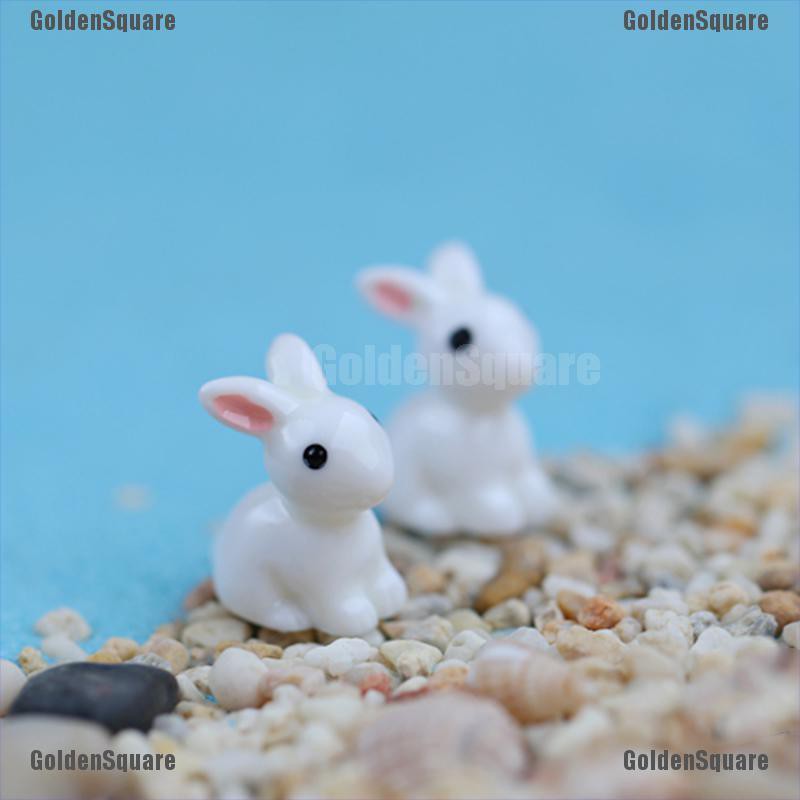 Set 2 Tượng Thỏ Mini Trang Trí Sân Vườn