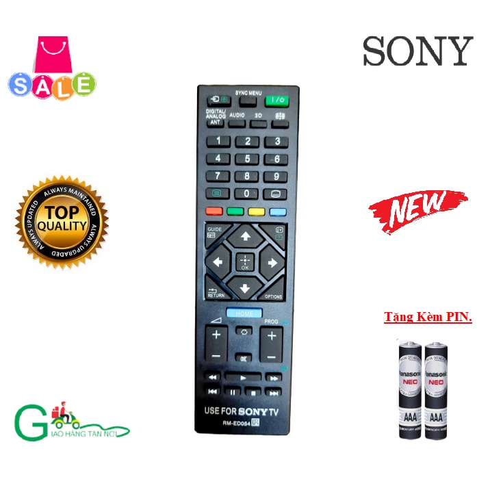 Remote Điều khiển từ xa Tivi Sony RM ED054- Hàng chất lượng tốt,mới 100%-Tặng PIN