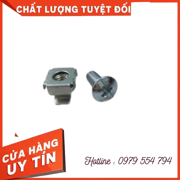 Combo 10 bộ Ốc cài rack m6 - ốc rack lắp tủ mạng, tủ rack chuyên dụng