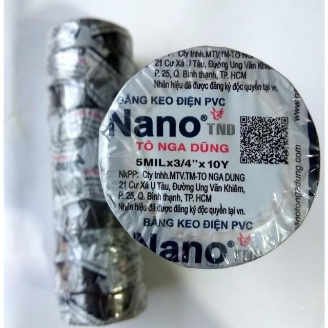 Băng keo điện, băng dính đen NANO Tô Nga Dũng
