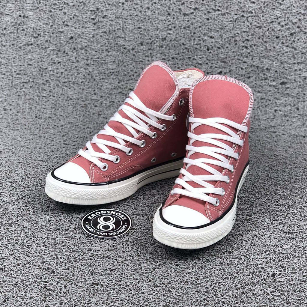 Giày Thể Thao Converse 70s Cổ Cao Màu Hồng Đen Phong Cách Egret